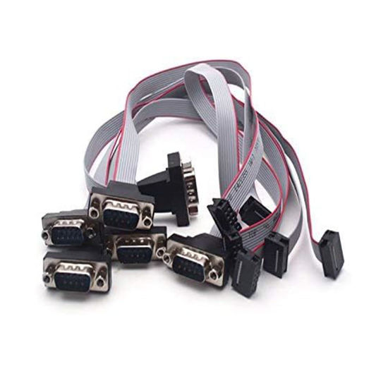 Picture of Antrader 12 Inch (30cm) DB9 Serial Male Port Bracket to 10 Pin Motherboard Header Panel Mount RS232 Serial Adapter Cable 6Pcs