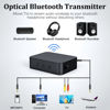 Picture of Optical Bluetooth 5.0 Transmitter Receiver for TV to Headphones with Volume Control, Low Latency Wireless Audio Adapter Support AUX/Coaxial/Optical Audio Inputs for TV/PC/Airplane, No Battery