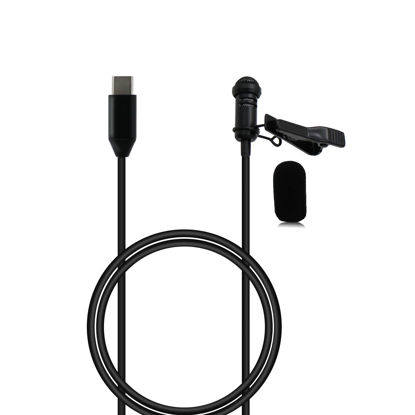 Picture of Lavalier Microphone USB C Replacement for Oculus Quest 2, for iPhone 15, for Samsung S23 S22 Android Phone to ASMR Video Recording Interview, Type-C Lav Lapel External Mic