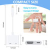 Picture of Apple MFi Certified Apple Lightning to HDMI Adapter, Apple Lightning to Digital AV Adapter, 1080P Sync Screen with Lightning Charging Port for iPhone/iPad/TV/Projector/Monitor