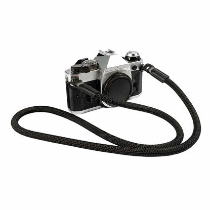 Picture of MINI GAGA Mirrorless Camera Neck Strap for Leica Nikon Fuji Pentax Canon Panasonic Sony Climbing Rope Shoulder Strap Black