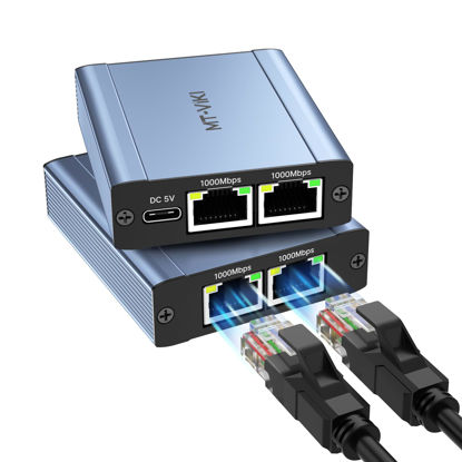 Picture of MT-VIKI Ethernet Splitter 1 to 3 High Speed 1000Mbps, Gigabit Dual RJ45 Splitter Adapter for Cat5/5e/6/7/8 Cable [3 Devices Simultaneously Networking]