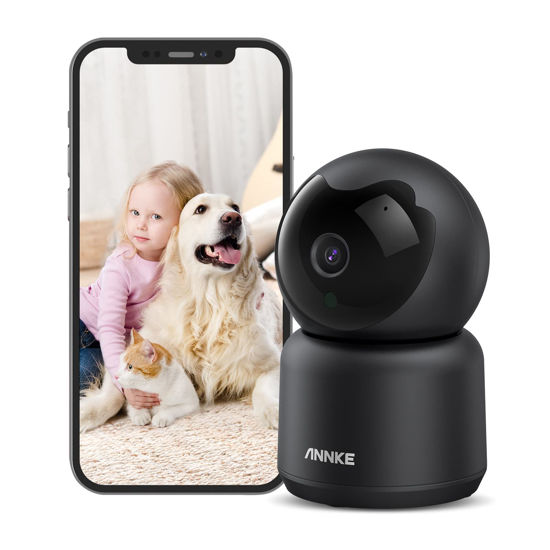 Picture of ANNKE Crater 2-2K WiFi Pan Tilt Smart Security Camera, 3MP Baby/Pet Monitor, Indoor Camera 360-degree with Two-Way Audio, Human Motion Detection, Cloud & SD Card Storage, Compatible with Alexa-Black