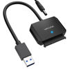 Picture of WAVLINK SATA to USB Type-A Hard Drive Cable, 5Gbps USB3.0 to Sata Cable Support UASP, External Hard Drive SATA I/II/III Connector 2.5" SSD/HDD and 3.5" HDD up to 18TB, Power Adapter Included