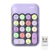 Picture of Lomiluskr Wireless Numeric Keypad with 2.4G USB Receiver, Cute Colorful Round Keycaps, Portable Financial Accounting Numpad Number Keyboard, Suitable for PC, Laptop (Purple)