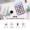 Picture of Lomiluskr Wireless Numeric Keypad with 2.4G USB Receiver, Cute Colorful Round Keycaps, Portable Financial Accounting Numpad Number Keyboard, Suitable for PC, Laptop (Purple)