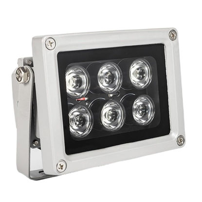 Picture of UQISOVI Night Vision IR Illuminators 850nm Visible 6-LEDs Infrared Light IP65 Water-Resistant Outdoor Floodlight for Security Cameras (850nm IR, 15° Angle for 16mm Lens)