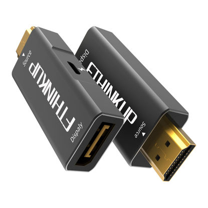 Picture of FThinkup HDMI to DisplayPort Adapter 4K@60Hz, HDMI Male to Display Port Female Adapter, HDMI to DP Adapter Compatible with PS5, Xbox, Laptop, GPU, AMD, NVIDIA and Monitor 1 Pack