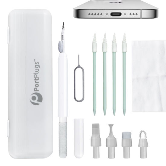 Picture of PortPlugs 11-in-1 iPhone Cleaning Kit - Multi-Tool Cleaner for Charging Ports, Compatible with Lightning Cables, Connectors & Type C, Universal Brush for iPhone & Android - Travel Case Included