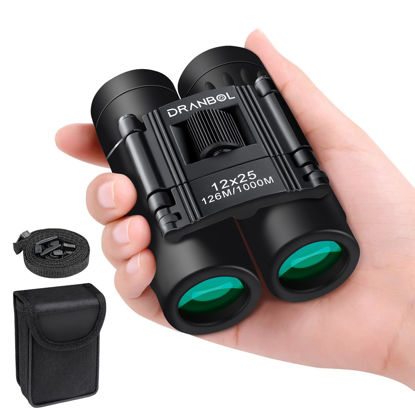 Picture of DRANBOL 12X25 Mini Pocket Binoculars for Adults Kids, Small Compact Binoculars for Bird Watching, Opera Concert