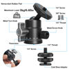 Picture of Ailight Mini Ball Head, 360° Panoramic Tripod Head, Universal 1/4" to 3/8" Screw Adapter Swivel Mini Ball Head Screw Tripod Mount, Dual Cold Shoe Mount for DSLR Cameras Camcorder（2 Pack