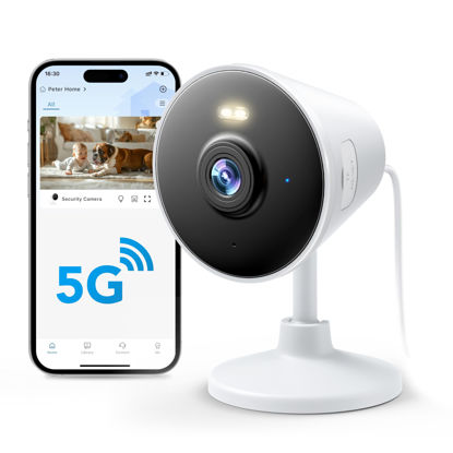 Picture of 5G & 2.4G Indoor/Outdoor Security Camera for Home, Baby/Elder/Dog/Pet Camera with Phone App, WiFi Camera w/Spotlight Color Night Vision 2-Way Audio