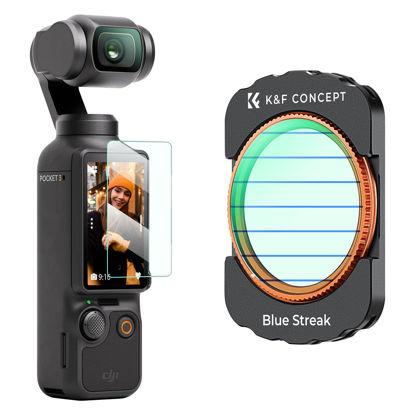 Picture of K&F Concept Blue Streak Filter Compatible with DJI Osmo Pocket 3, Anamorphic Flare Special Effects Lens Filter