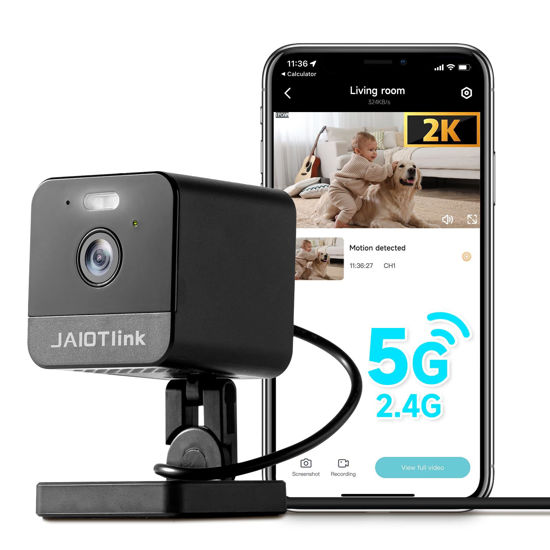 Picture of JAIOTlink 2K 2.4G/5G Dual-Band Security Camera Indoor, Plug-in Cameras for Home Security, Baby/Pet WiFi Camera with Phone App, Smart Night Vision, Motion Detection, 2-Way Talk