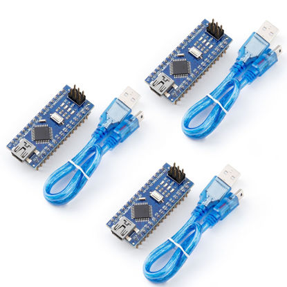 Picture of ELEGOO Pre-soldered Nano Board CH 340/ATmega+328P with USB Cable Compatible with Arduino