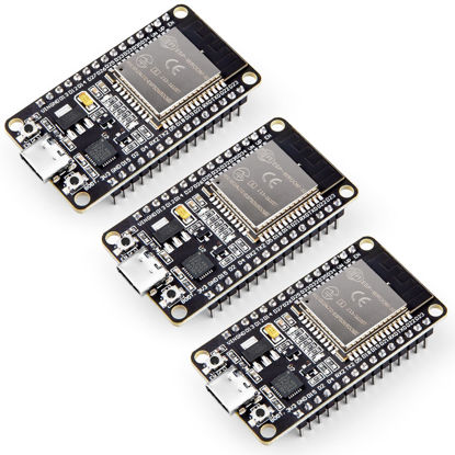 Picture of ELEGOO 3PCS ESP-WROOM-32 Development Board USB-C, 2.4GHz Dual Mode WiFi+Bluetooth Dual Core Microcontroller for Arduino IDE, Support AP/STA/AP+STA, CP2102 Chip