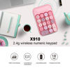 Picture of Lomiluskr Wireless Numeric Keypad with 2.4G USB Receiver, Cute Colorful Round Keycaps, Portable Financial Accounting Numpad Number Keyboard, Suitable for PC, Laptop (Pink)