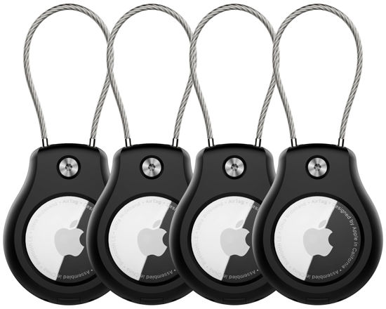 Picture of AirTag Keychain Holder- 4 Pack, Waterproof Air Tag Lock Case, Compatible with Apple AirTags, Ultra Secure Apple Tag case, for Luggage, Key Ring Key Chain Luggage tag Backpack& More…