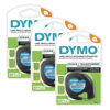 Picture of DYMO LT Labeling Tape for LetraTag Label Makers, Black Print on Clear Labels, 1/2" x 13-Foot Rolls, 3 Count