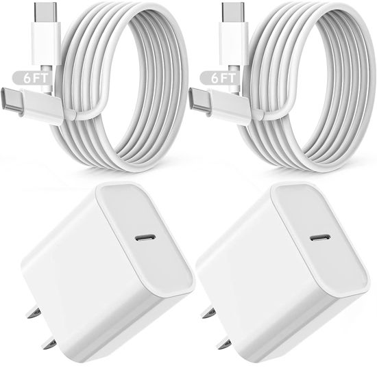 Picture of Fast iPad Charger,iPad Charger Fast Charging 2Pack Wall Charger Plug Adapter and Type C USB C to C Cable Cord 6ft Type C to C for iPad Pro 12.9, iPad Pro 11 inch,iPad Air 5th/4th,iPad Mini 6,iPad 10