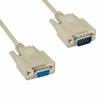 Picture of KENTEK 10 Feet FT DB9 Null Modem Serial Cable Cord Extension 28 AWG RS-232 Crossover 9 Pin Male to Female M/F Molded D-Sub Port for PC Mac Linux Printer Data