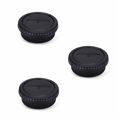 Picture of Rear Lens Cap & Body Cap Cover Set for Canon EF EF-S Mount Camera 90D 80D 77D 70D T8i T7 T7i T6 T6i T5i SL3 SL2 7D Mark II 6D Mark II 5D Mark IV 1Dx Mark III etc -3 Packs