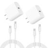 Picture of iPhone Charger, 2 Pack 20W USB C Fast Wall Charger Block with 2 Pack 6 FT USB-C to C Cable for iPhone 15/15 Plus/15 Pro/15 Pro Max/iPad Pro/Air/Mini, Galaxy, AirPods Pro