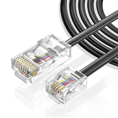 Picture of Seefeful Telephone line RJ45 to RJ11 Adapter,Converter Cable RJ45 8P4C Male to RJ11 6P4C Male (3 Pack / 3.3FT)