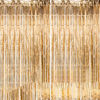 Picture of Dazzle Bright 2 Pack Backdrop Curtain, 3FT x 8FT Metallic Tinsel Foil Fringe Curtains Photo Booth Background for Baby Shower Party Birthday Wedding Engagement Bridal Shower (Champagne Gold)