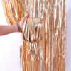 Picture of Dazzle Bright 2 Pack Backdrop Curtain, 3FT x 8FT Metallic Tinsel Foil Fringe Curtains Photo Booth Background for Baby Shower Party Birthday Wedding Engagement Bridal Shower (Champagne Gold)