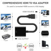 Picture of HDMI to VGA Adapter 2 Pack, Gold-Plated HDMI to VGA Converter (Male to Female), Compatible for Computer, Laptop, PC, Monitor, Projector, HDTV, Chromebook, Raspberry Pi, Roku, Xbox and More