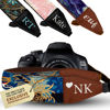 Picture of Art Tribute Custom Blue Crane Gold Foil Pattern Camera Strap - Choose Your Text and We Make It Especially For You Get Your Own Personalized Unique Camera Strap, Best Gift for Photographers