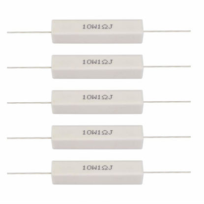 Picture of 10PCs Speaker Divider Resistor Kit, Speaker Divider Cement Resistor 10W for Power Adapters, Audio Equipment, Audio, Crossovers, Instruments, Meters, Televisions(1 Ohm)