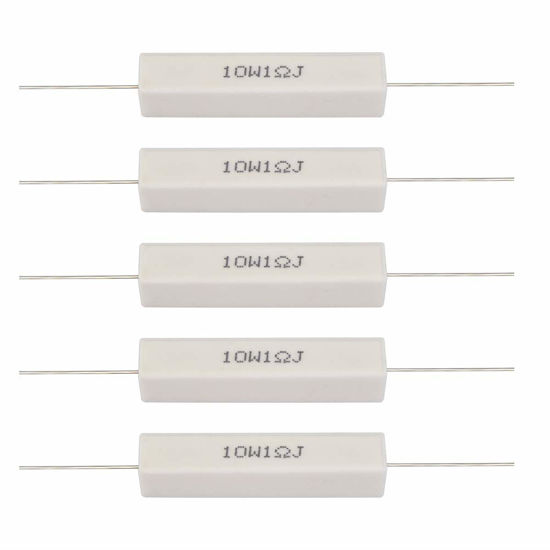 Picture of 10PCs Speaker Divider Resistor Kit, Speaker Divider Cement Resistor 10W for Power Adapters, Audio Equipment, Audio, Crossovers, Instruments, Meters, Televisions(1 Ohm)