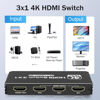 Picture of Tendak HDMI Switch 3 in 1 Out, 4K UHD HDMI Switcher Splitter with IR Remote Control, 3x1 HDMI Switcher Selector Supports 4K@120Hz 8K@30Hz 3D HDR HDCP 2.3 for PS5 Xbox Blue-ray Player HDTV PC