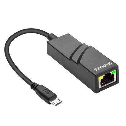 Picture of OTG Micro USB Ethernet Adapter for Raspberry Pi Zero, Android Tablet, Samsung Galaxy Tab Pro 10.1 - USB to RJ45 LAN Network