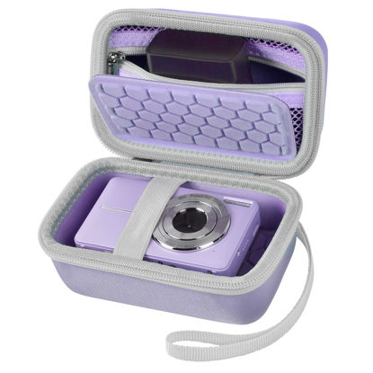 Picture of Comecase Digital Camera Carrying Case Compatible with CAMKORY/for VAHOIALD/for Canon PowerShot G7X/ for Kodak Pixpro/for Sony DSCW800 Compact Small Camera Storage Bag for Boys Girls Kids (Purple)