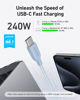 Picture of Anker USB C to USB C Cable (240W, 10ft), Bio-Braided USB C Charger Cable Fast Charge for iPhone 15/15 Pro, MacBook Pro 2020, iPad Pro 2020, iPad Air 4, Samsung Galaxy S23+/S23 Ultra,(Ice Lake Blue)