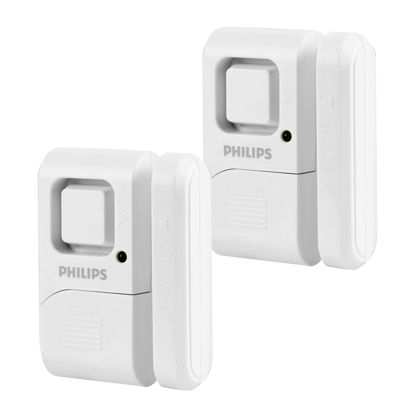 Picture of Philips Personal Security Window and Door Alarm, 2 Pack, DIY Protection, Burglar Alert, Wireless, Chime/Alarm, Easy Installation, Ideal for Home, Garage, Apartment, RV and More, LRM3420W/27