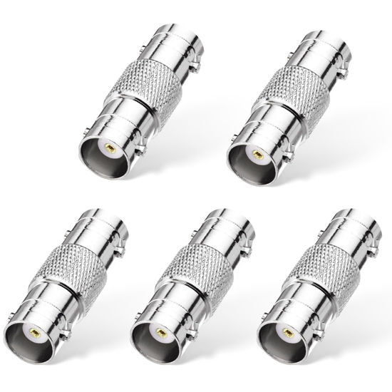 Picture of Superbat BNC Adapter BNC Female to BNC Female Barrel Straight RF Coaxial Connector for HD CCTV DVR Surveillance System Video Camera Broadcast Applications 5pcs