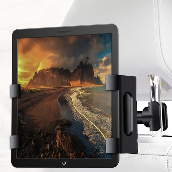 Picture of 360° Adjustable 4.7-13" Car iPad Holder Backseat for Kids, Compatible with All Devices | iPad Pro Air Mini Headrest Mount for Car | Tablet, iPhone, Galaxy Tab, Fire & More, iPad Car Holder Back Seat