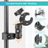 Picture of JEBUTU Double Mount Clamp Camera Bracket for Umbrella Chair Pole Boat, Double Super Clamp Camera Mount for Stroller Photography Reflector Tripod Table