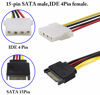 Picture of zdyCGTime SATA 15pin to Dual 4pin Molex one-to-Two Power Cord Cable,sata 15P to 4P IDE Hard Drive Power Cord Y-Splitter,SATA Male to 2 Molex Female for 12V/5V IDE HDD DVD.(30cm/2Pack)