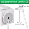 Picture of 2Pack 20FT/6.1M L-Shape Micro USB Extension Cable Compatible with WYZE Cam Pan V3, 90 Degree Flat Power Cable Charging for Your WYZE Cam Pan V3 Continuously, Waterproof Design Power Cord-White…