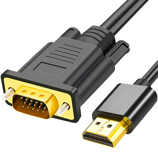 Picture of AKWOR HDMI to VGA, 6FT Gold-Plated HDMI to VGA Cable (Male to Male) Compatible for Computer, Desktop, Laptop, PC, Monitor, Projector, HDTV, Raspberry Pi, Roku, Xbox and More