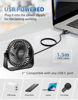 Picture of TriPole USB Desk Fan 4.5 Inches Portable Mini Fan Powerful 3 Speeds Wind Personal Desktop Fan with 360° Head Rotation for Home Office Car Indoor Outdoor Black