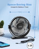 Picture of TriPole Desk Fan USB Powered Small Portable Fan, 3 Speeds Adjustable Strong Breeze Mini Personal Fan, 360° Rotation Quiet Plug In USB Fan for Desktop Bedroom Office Table Travel, Black, 4.9ft Cable