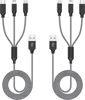 Picture of Firsting Multi Charging Cable, (2 Pack 4FT) Multi USB Charger Cable 3 in 1 Charging Cable Nylon Braided Universal USB Charging Cord with Type-C, Micro USB,IP Port for Most Cell Phones & Pads