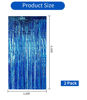 Picture of BEISHIDA 2 Pcs Blue Door Streamers Tinsel Curtain Party Backdrop Fringe Foil Wall Background for Birthday Halloween Christmas Wedding Boys Baby shower Party Decoration(3.28 ft x 6.56 ft)