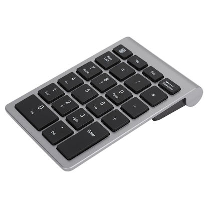 Picture of ASHATA Numeric Keypad,22 Keys Numeric Keypad USB 2.4G Wireless Mini Ergonomic Keyboard with Receiver,Support for Android, for Windows, for Mac OS Systems.(Iron Grey)